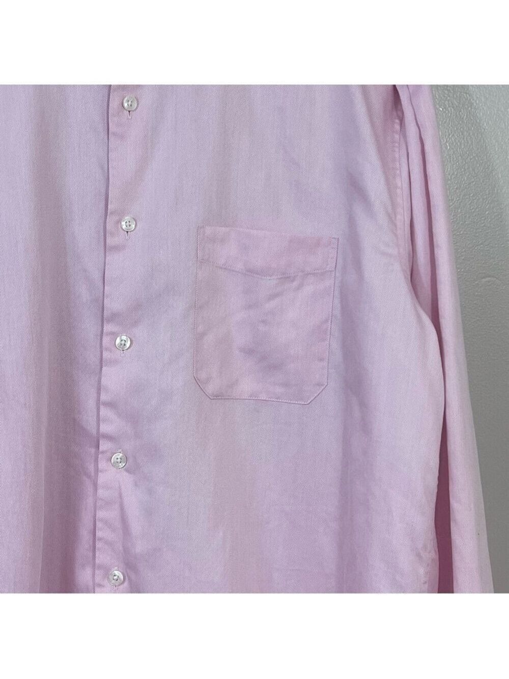 Perry Ellis Portfolio Dress Shirt Mens 16 1/2 34-35 Button Long Sleeve Pink - Picture 5 of 16